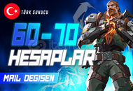 TR I 60-70 SKİN MAİL DEĞİŞEN VALORANT HESAPLAR