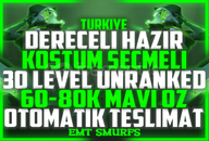 TR [KOSTÜM SEÇMELİ] RANKED HAZIR 60-80K MAVİ ÖZ