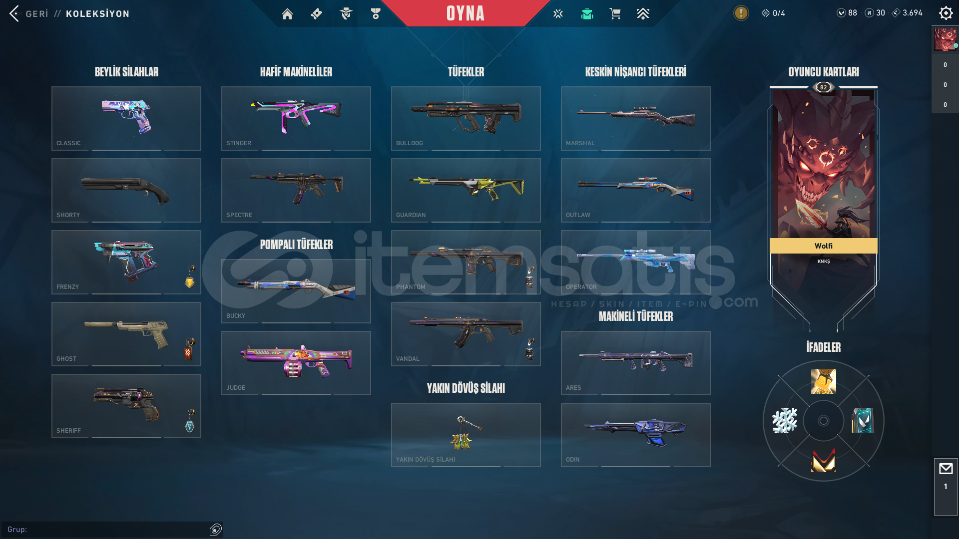 EU+Mail Onaysız+5 Bıçak+5 VANDAL+4 PHANTOM EU+Mail Onaysız+5 Bıçak+5 VANDAL+4 PHANTOM