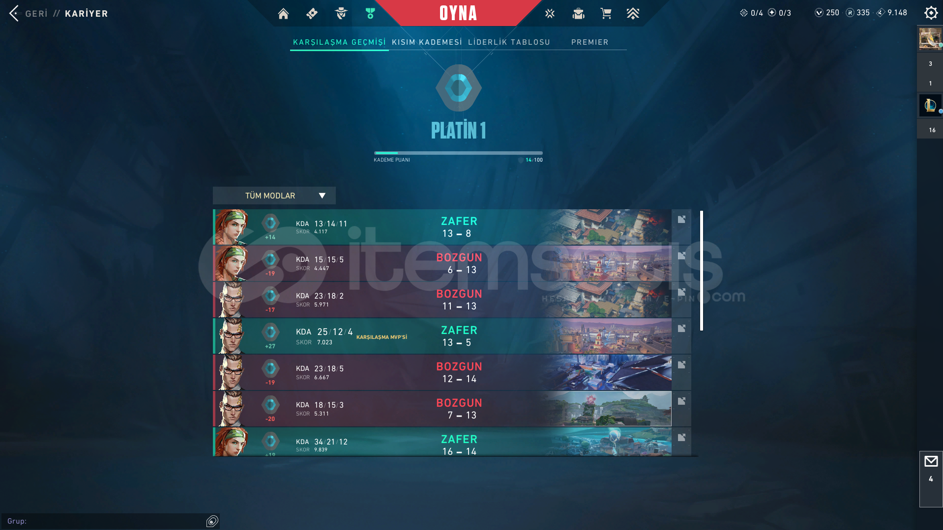 TR PLAT 1 HESAP  TR PLAT 1 HESAP