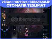 TR1 | 71 Skin + 109 Hero | EBEDİ DOLU ÇAR