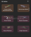 TR+63 SKIN ASIL KARAMBIT ASIL VANDAL(UCUZ HESAP)
