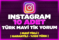 ⭐[TÜRK+MAVİ TİK] INSTAGRAM 10 ADET YORUM⭐
