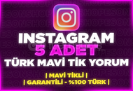 ⭐[TÜRK+MAVİ TİK] INSTAGRAM 5 ADET YORUM⭐
