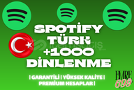 ⭐[TÜRK+PREMİUM] SPOTİFY 1000 DİNLENME