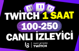 Twitch 1 Saat 100-250 Canlı İzleyici