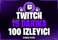 ⭐Twitch 15 Dakika 100 Canlı Yayın İzleyici