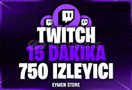 ⭐Twitch 15 Dakika 750 Canlı Yayın İzleyici