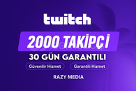 Twitch 2000 Takipçi Garantili 30 gün garantili