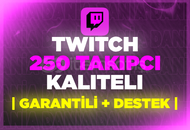 ⭐Twitch 250 Takipçi❤️Garanti