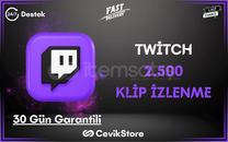 ⭐️ Twitch 2.500 Klip İzlenme [Garanti]⭐️