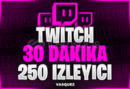 ⭐Twitch 30 DK +250 Canlı Yayın İzleyici⭐