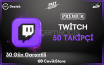 ⭐Twitch 50 Global Takipçi (Premium)⭐
