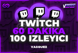 ⭐Twitch 60 DK +100 Canlı Yayın İzleyici⭐