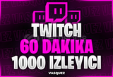 ⭐Twitch 60 DK +1000 Canlı Yayın İzleyici⭐