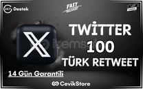 ⭐Twitter 100 Türk Retweet [Garanti]⭐