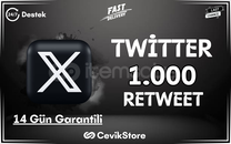 ⭐Twitter 1.000 Global Retweet [Garanti]⭐