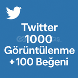 Twitter 1000 Görüntülenme + 100 Beğeni