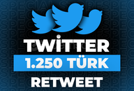 ⭐Twitter 1250 Türk Retweet + 30 Gün Garanti⭐