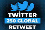 ⭐Twitter 250 Global Retweet + 30 Gün Garanti⭐