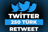 ⭐Twitter 250 Türk Retweet + 30 Gün Garanti⭐