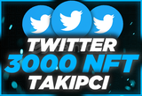 ⭐Twitter 3000 NFT Takipçi [Anında Gönderim]