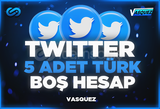 ⭐Twitter 5 Adet Türk Boş Hesap ⭐