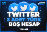 ⭐Twitter 3 Adet Türk Boş Hesap ⭐