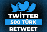 ⭐Twitter 500 Türk Retweet + 30 Gün Garanti⭐