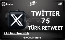 ⭐Twitter 75 Türk Retweet [Garanti]⭐
