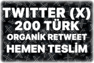 Twitter (X) 200 Türk Organik Retweet