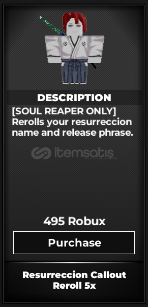 Type Soul Resurreccion Callout Reroll 5x Type Soul Resurreccion Callout Reroll 5x