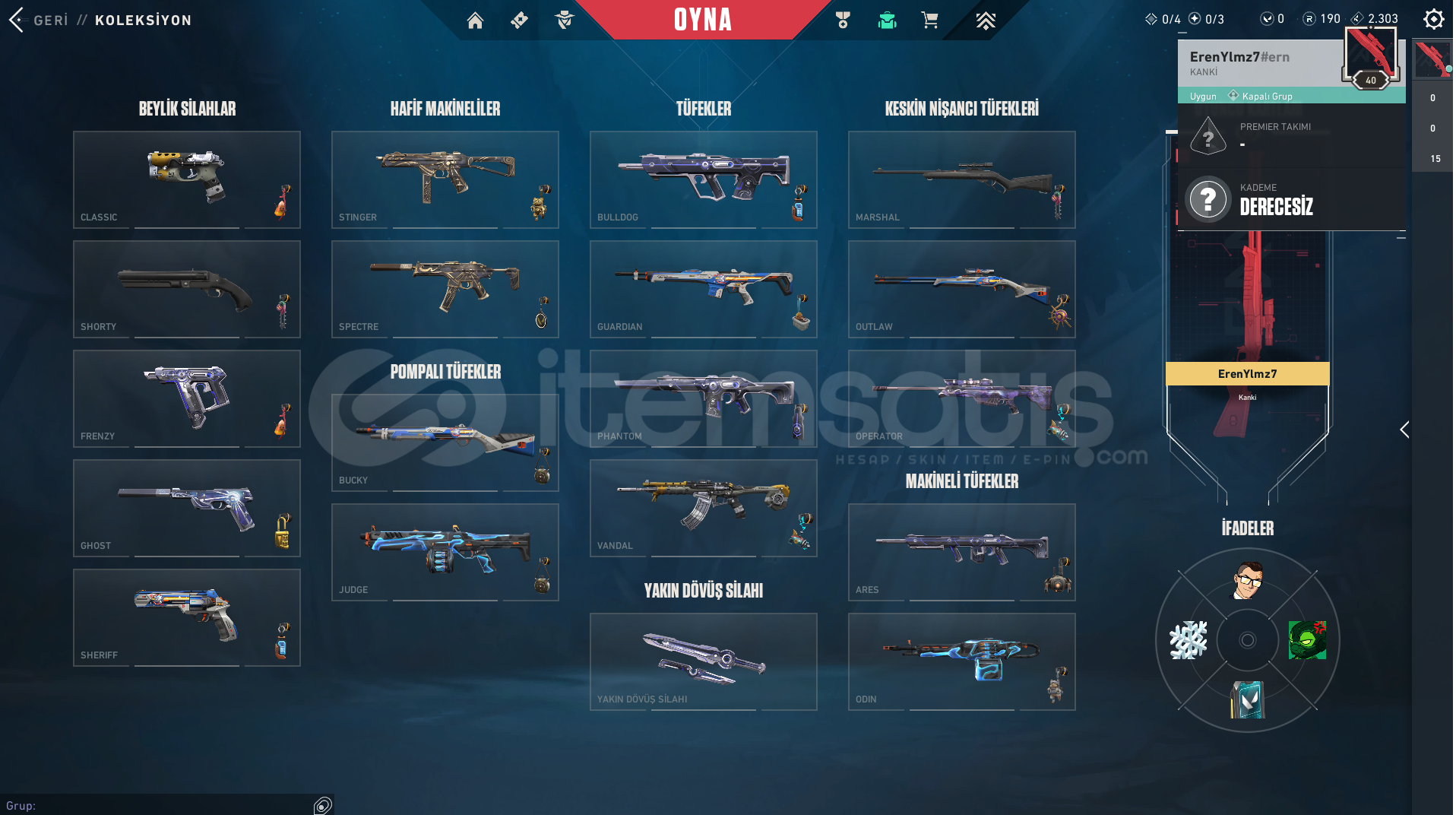 Ucuz Bol Sikinli Valorant Hesabı Ucuz Bol Sikinli Valorant Hesabı