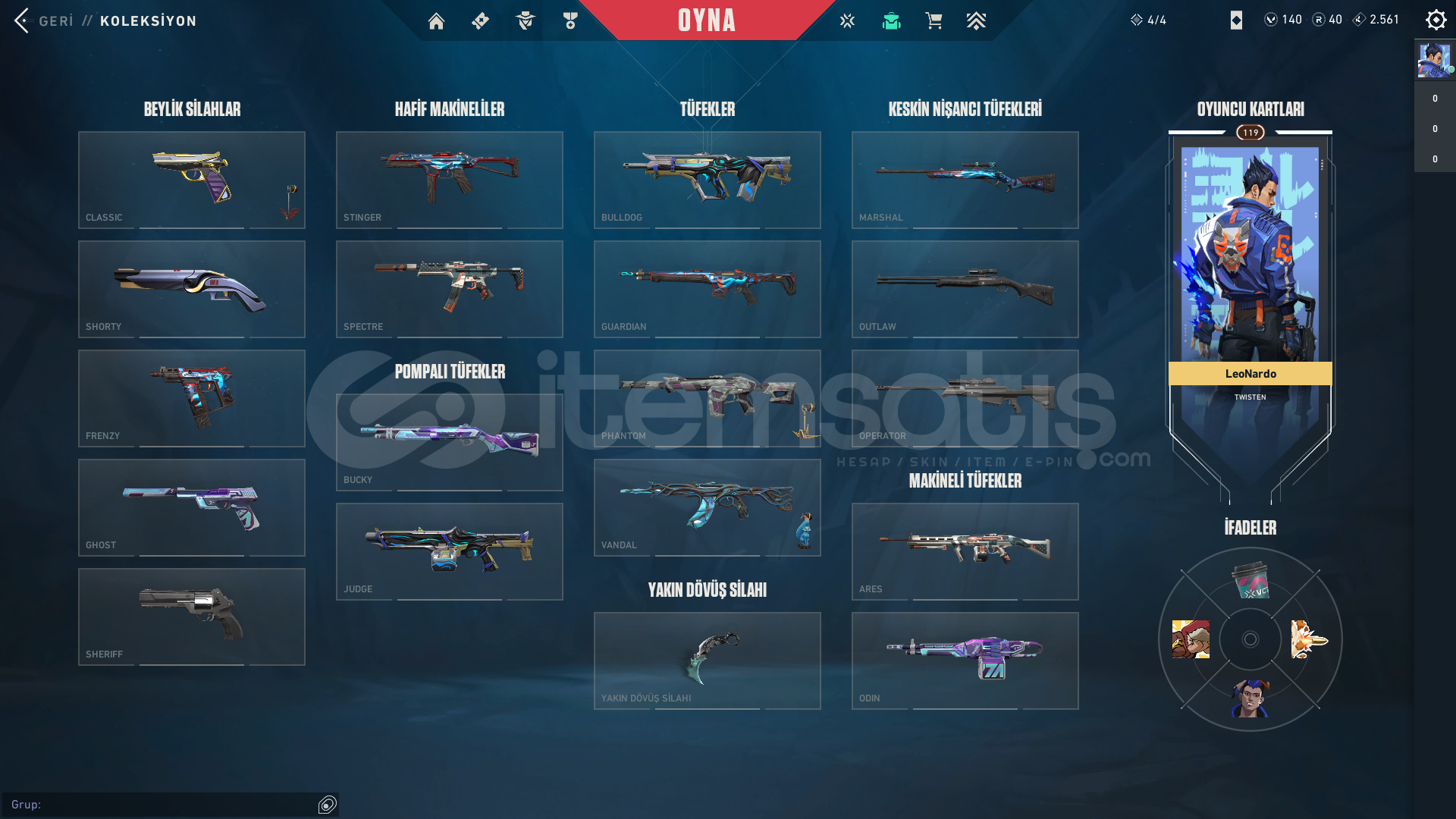 Skinli Valorant Hesabı Oni + Yağmacı + Gaia + Fa Skinli Valorant Hesabı Oni + Yağmacı + Gaia + Fa