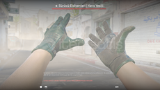 ucuza sürücü eldiveni/ yarış yeşili