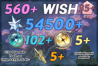 UL35+ | 560+ Wish 54500 Astrite 102+5+5 Tide UL35+ | 560+ Wish 54500 Astrite 102+5+5 Tide