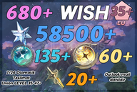 UL35+ | 680+ Wish 58500+ Astrite 135+60+20 Tide