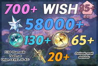 UL35+ | 700+ Wish 58000+ Astrite 130+65+20 Tide