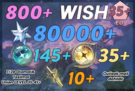 UL35+ | 800+ Wish 80000 Astrite 145+35+10 Tide
