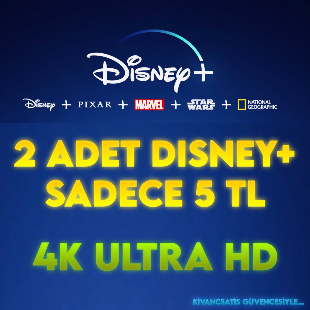 4K ULTRA HD 2 ADET AYLIK DISNEY+ SADECE 5TL 