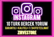 ⭐️ULTRA KALİTE⭐️ İnstagram 10 Gerçek Türk Yorum