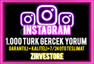 ⭐️ULTRA KALİTE⭐️İnstagram 1000Gerçek Türk Yorum