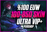 (ULTRA VİP) %100 EUW 100-850 Skin Random Hesap 