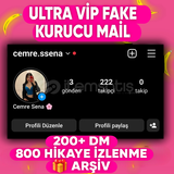 ULTRA VİP FAKE HESAP 800+ HİKAYE İZLENME+MAİL