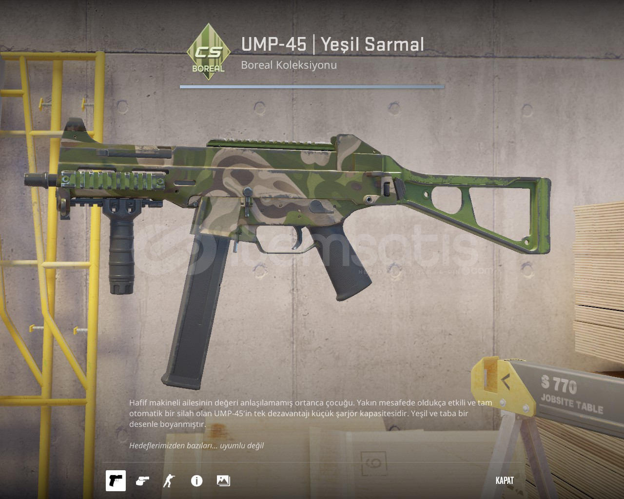 UMP-45 | Yeşil Sarmal Görevde Kullanılmış  UMP-45 | Yeşil Sarmal Görevde Kullanılmış