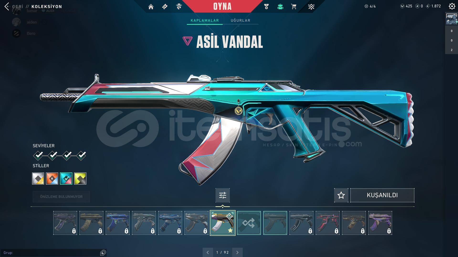 ⭐UNRANKED +ASİL VANDAL +KALİTE⭐ ⭐UNRANKED +ASİL VANDAL +KALİTE⭐
