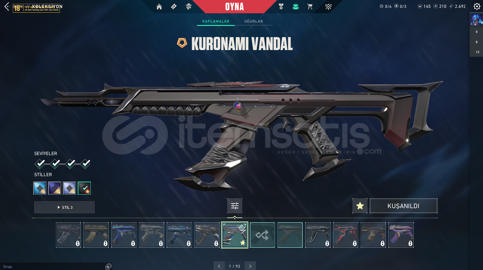 ⭐UNRANKED +KURONAMİ VANDAL +KALİTE⭐ ⭐UNRANKED +KURONAMİ VANDAL +KALİTE⭐