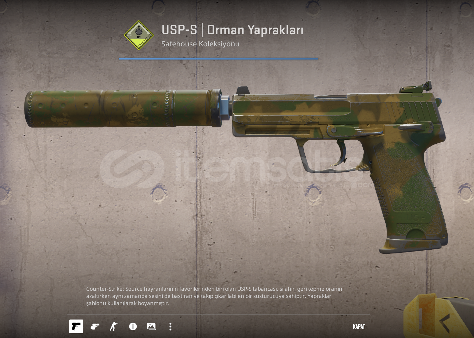 ⚡ USP-S | Orman Yaprakları ⚡ USP-S | Orman Yaprakları