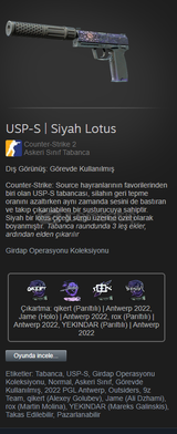 USP-S | Siyah Lotus(Görevde Kullanılmış)