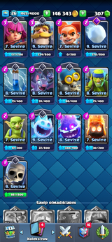 Uygun fiyatlı 4600 kupa clash royale hesabı